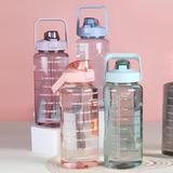 AM6662 Motivational Water Bottle with Time Marker & Straw - 2000ml