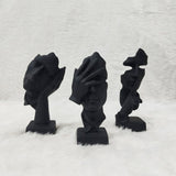 AM6230 Black Thinker Abstract Face Sculptures (No.2) – Set of 3