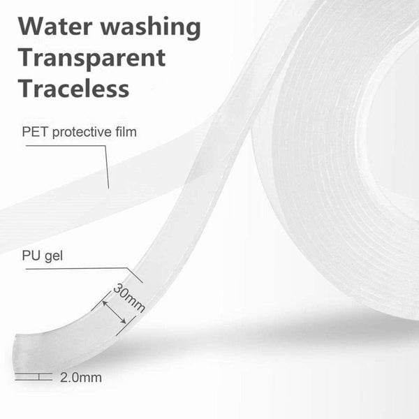 0882 Double Sided Nano Adhesive Tape, 3 meter Washable Traceless Nano Gel Tape, Multipurpose