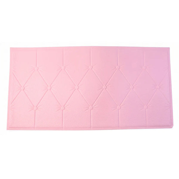 16024 Self Adhesive 3D Foam Wall Panel Cushion Wallpaper (1 Pc, Pink, 69x35 Cm)