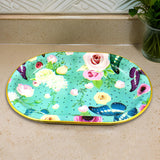 10146 Plastic Flower Printed Design Serving Tray (3 Pcs Set / Mix Color)