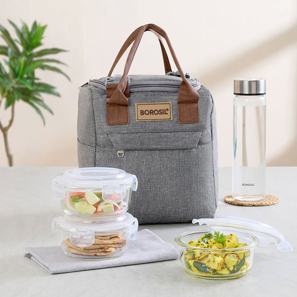 AM6173 Borosil Pro Round Glass Lunch Box Set