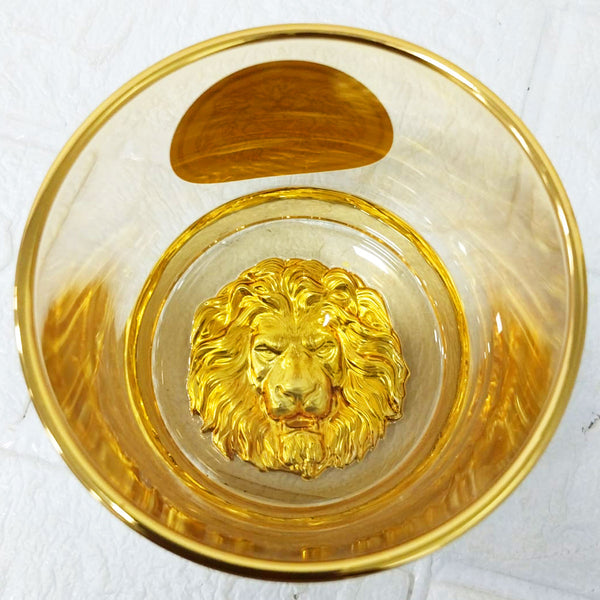 AM6274 Golden Lion Glass 6 pcs (Each 360ml) - Premium Luxury Drinkware