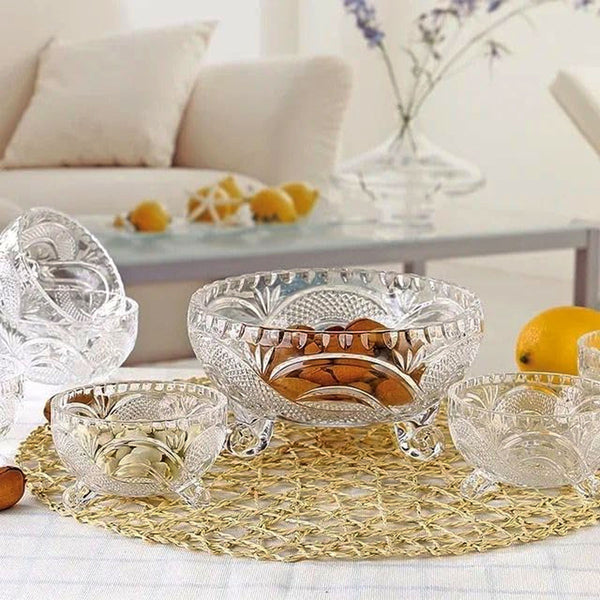 AM5987 Elegant Ice Cream Bowl Set - 6 Small Bowls with 1 Large Serving Bowl (SPS023/L7 & SPS024/L7 & SPS025/L7)