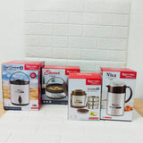 Di0192 Rishabh Small Multipurpose Thermo-Steel 4-Piece Set - Insulated Water Jug, Hot Pot, Lunch Box, and Coffee Pot