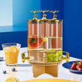 AM5970 3-Compartment Beverage Dispenser with Golden Tap & Stand (Each 1850 ml)