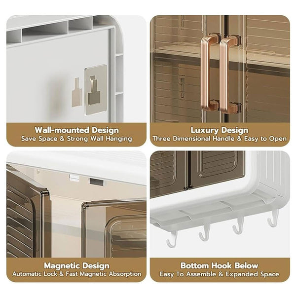 AM6489 3 Layer Self-Adhesive No-Drill Plastic Storage Rack - (Pack of 1)