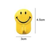 0604 Plastic Self-Adhesive Smiley Face Hooks, 1 Kg Load Capacity (6pcs)