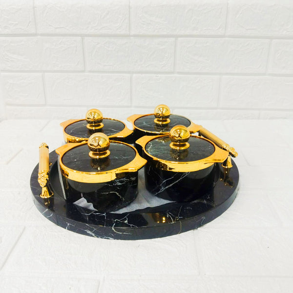 Di0166 Rishabh Super Rover Multipurpose Container Set of 4 with Tray – Stylish & Trendy Airtight Storage Jars