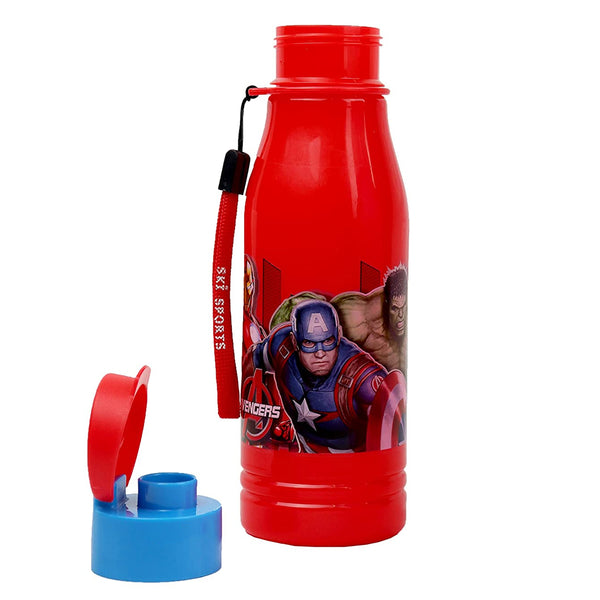 3823 Cartoon Printed Plastic Water Bottle for Kids - 400 ML