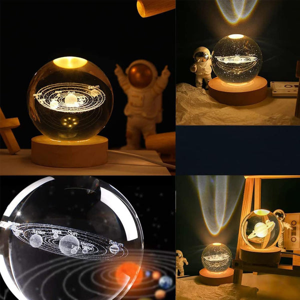 3D Galaxy Crystal Ball Space Galaxy Lamp