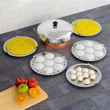 3833 3 in 1 Stainless Steel Copper Induction Kadai ( 2 Idli Plate, 2 Dhokla Plate, 1 Steam Plate )