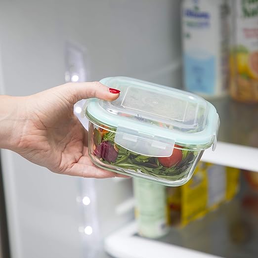 AM3761 Glass Food Storage Containers with Snap Lock Lids 1 Pcs