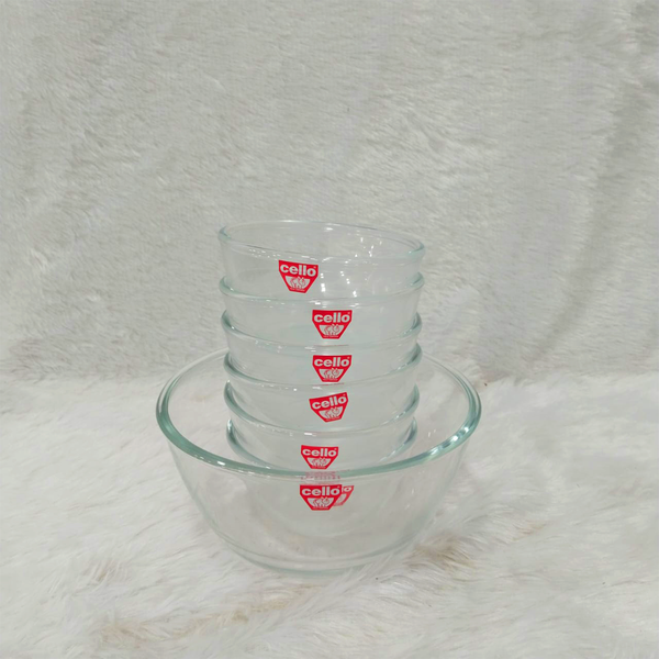 Di0365 Cello Glassware Ornella Pudding Bowls Set (7 Pcs)