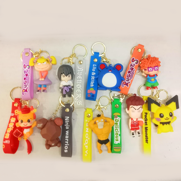 AM5645 3D Cartoon Characters Silicone Keychain- Multidesign