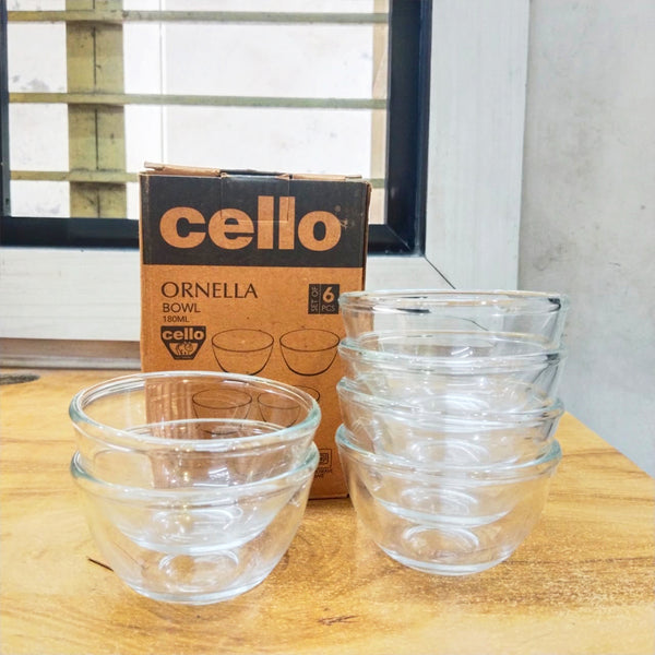 AM5680 CELLO Ornella Glass Bowl - 180Ml (Set of 6 Pcs)