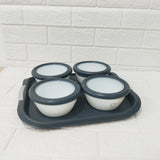 Di0233 Cello Regal Crazy Dots Dry Fruit Set - 9 Pieces (4 Bowls with Lids, 1 Tray)