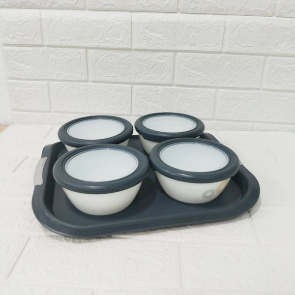 Di0233 Cello Regal Crazy Dots Dry Fruit Set - 9 Pieces (4 Bowls with Lids, 1 Tray)