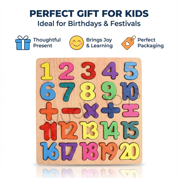 A07137 Skill Building Wooden Number and Math Educational Puzzle for Kids
