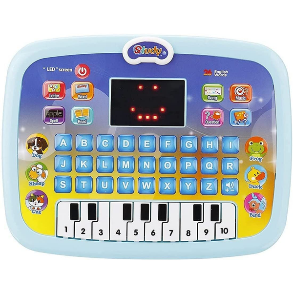 AM0873 Educational Learning Kids Laptop Tablet Computer Plus Piano with led Screen Music Fun Toy Activities for Kids Toddlers