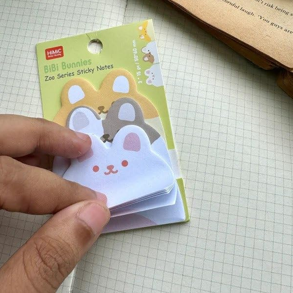AM6316 Cute Animal Self-Sticky Notes - 1pc (50x60mm) for Students, Home, Office, and School