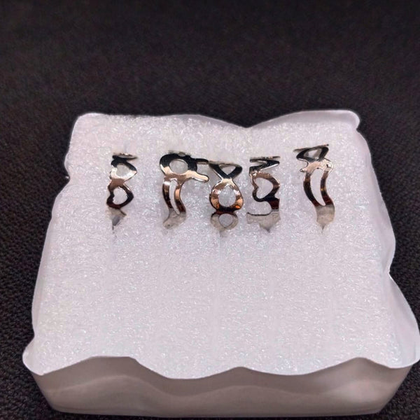 AM5877 Multicolor Latest Stylish Crystal Rings for Women - Pack of 5