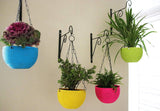 3297 Plastic Hanging Flower Pot with Chain Plant Container Set