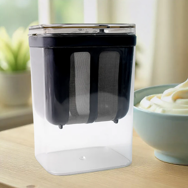 11938 2 in 1 Yogurt Strainer with Storage Box – 1100ml (Plastic + Steel)