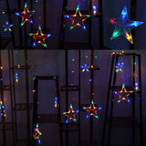 Di0062 12 Stars LED Curtain String Lights - 6x6 (Multicolour)