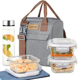 AM6174 Borosil Gourmet Square Glass Lunch Box Set