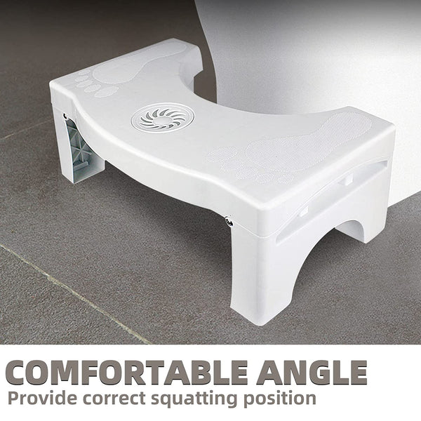 6005A PLASTIC NON-SLIP FOLDING TOILET SQUAT STOOL - WHITE COLOR