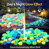 TM0185 Luminous Decorative Garden Pebbles - Radium Glow Stones for Walkways & Fish Tanks