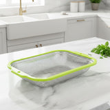 TM0003 Mix Stainless Steel Perforated Strainer Basket with Pink Plastic Rim - Small