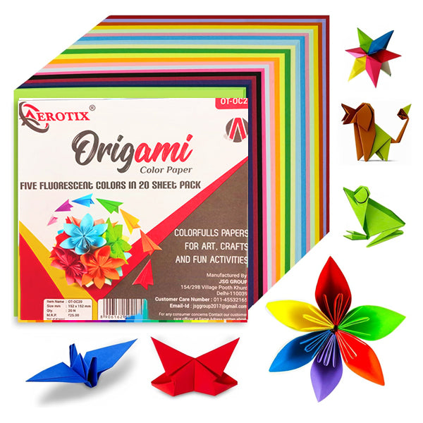 AM3889 Origami Color Paper (Pack of 20 Sheets)