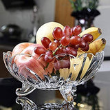 AM5981 Deli Crystal Flower Design Glass Fruit Bowl
