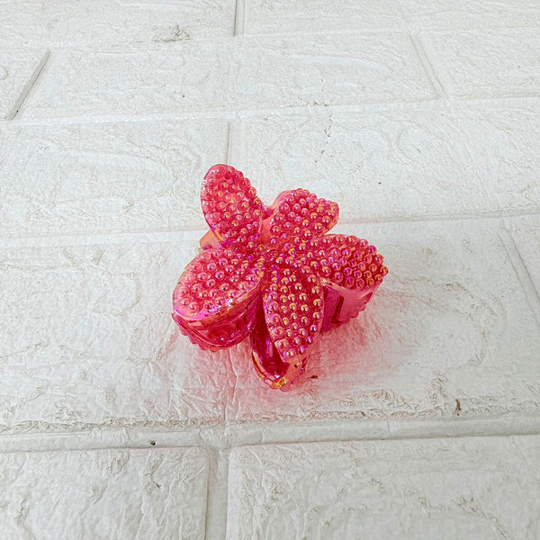 AM6396 Mix Sparkling Flower Design Hair Claw Clip - Medium (1pc)