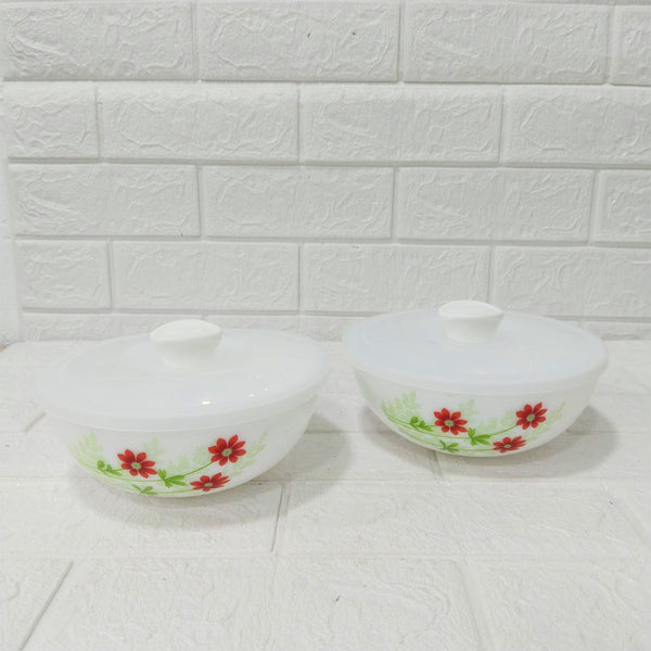 Di0205 Cello Opalware Medium Mixing Bowl with Lid Set of 2 Pcs - 1000ml Each