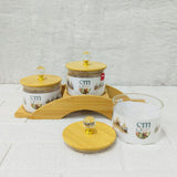 AM6270 Shine Mix Candy Jar Set 3PC with Bamboo Stand