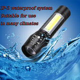 Led Flashlight Rechargeable Torch Light USB Super Bright Torch