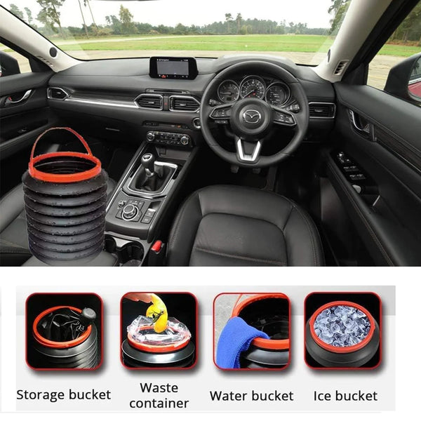 0237R  Foldable Storage Bucket, Water Container & Dustbin Multiuse Bucket For Home, Car & Kitchen Use Bucket