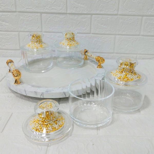 Di0150 Rishabh Super Rado Multipurpose 4 Jar Set with 360° Revolving Tray