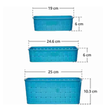 0062 Smart Baskets for Storage(Set of 3) Sky Blue