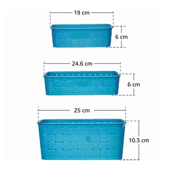0062 Smart Baskets for Storage(Set of 3) Sky Blue