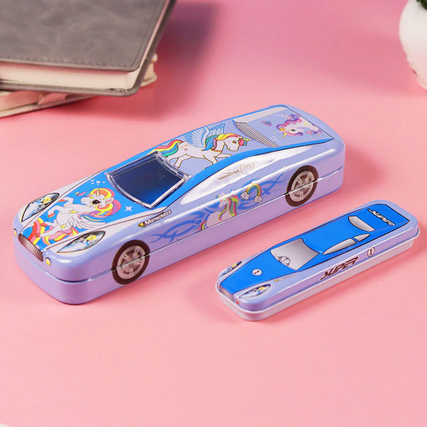 AM5903 Car Shape Metal Pencil Box & Geometry Box - Pack of 2