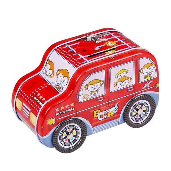 AM5901 S24 Car Shape Money Saving Piggy Bank with Lock and Key for Kids