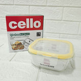 Di0005 Cello Fit & Fresh Clip-O Square Glass Storage Container - 520ml