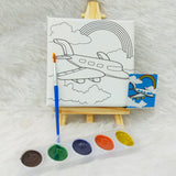 AM6161 Pocket Painters Mini Canvas Painting Kit with Easel, Paint Brush & Colors