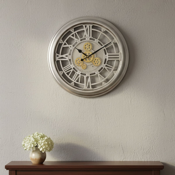 AM6255 Vintage Roman Numeral Gear Wall Clock