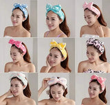 AM1236 Cosmetic Headband Soft Caroset Fleece Hairlace Headband, Bowknot Elastic Hair Band Hairlace Multicolour 1 Piece