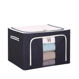 AM7717 Foldable Steel Frame Cloth Organizer for Wardrobe Organizer for Storage Sarees, Shirts, Blankets, Clothes Storage Box with Handle